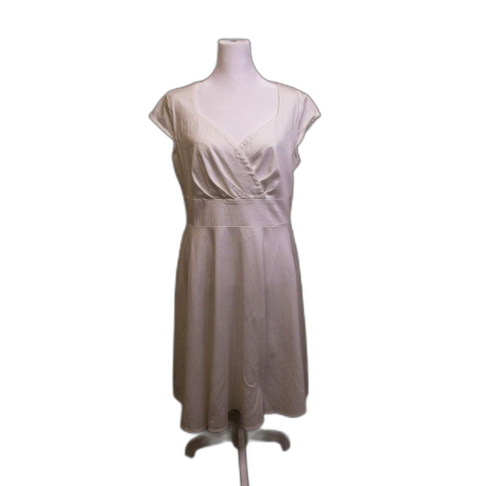 Cotton blend ivory wedding A line summer dress